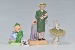 THREE VINTAGE FIGURINES, comprising, a rare Mabel Lucie Attwell for Shelley 'Boo Boo' Pixie