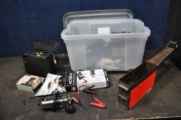 A COLLECTION OF AUTOMOTIVE TOOLS including a Riing tyre inflator, a Ctek battery charger, a