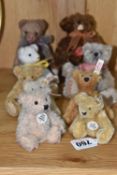 A GROUP OF NINE COLLECTABLE MINIATURE TEDDY BEARS, comprising 2000 'golden brown', 2001 'blonde',