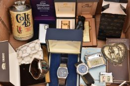 AN ASSORTMENT OF LIGHTERS AND WATCHES, to include a 'Masai' novelty gorilla lighter, other