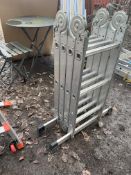 AN ALUMINIUM 4 IN 1 PLATFORM LADDER closed height 92cm