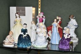TEN ROYAL DOULTON AND COALPORT FIGURINES, comprising Royal Doulton: Classics Gentle Breeze HN4317,