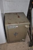 A DUDLEY SAFES STEEL SAFE with two keys but no handle for door, does lock, open and shuts width