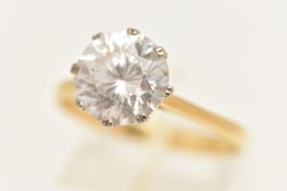 AN 18CT GOLD PASTE SINGLE STONE RING, hallmarked 18ct Sheffield import, ring size T, approximate