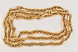 AN 18CT GOLD ITALIAN MARINER CHAIN NECKLACE, solid links, fitted with a spring clasp, signed '