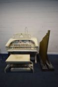 A CREAM PAINTED WURLITZER, width 138cm x depth 78cm x height 123cm, with an orbit synthesizer,