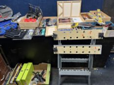 TEN BOXES CONTAINING TOOLS including a Diatec combination square set, a digital height gauge, a
