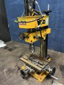 A CLARKE METALWORKER CMD10 MILLING MACHINE 62cm high with various reamers and cutters (PAT pass