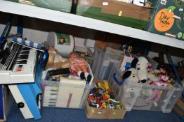 FIVE BOXES AND LOOSE VINTAGE TOYS AND GAMES, to include games Mouse Trap, Game of Life, Game of