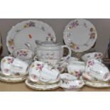 A GROUP OF ROYAL CROWN DERBY 'DERBY POSIES' DINNER AND TEA WARE comprising an oval serving plate,