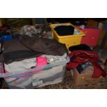 EIGHT BOXES AND LOOSE LADIES CLOTHES AND ACCESSORIES, approximately seventy-five items, to include