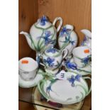 A COLLECTION OF TWELVE PIECES OF FRANZ PORCELAIN, comprising long tail hummingbird pattern, teapot