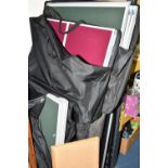 SIX BAGS AND LOOSE OF FOLDING EXHIBITION STYLE BOARDS with felt covering, these fold out to create