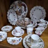 A SMALL GROUP OF ROYAL CROWN DERBY CERAMICS to include six pices of 'Old Avesbury' comprising a