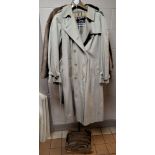 A BOX AND LOOSE FUR JACKETS AND A BURBERRY COAT, to include a Burberry mackintosh with belt,