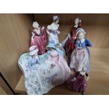 SIX ROYAL DOULTON FIGURINES, comprising Susan HN2056, Spring HN2085, Delight HN1772 (hairlines,