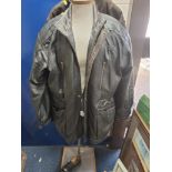A GROUP OF THREE MENS COATS AND A PAIR OF SHOES consisting of two Akaso leather jackets one in black
