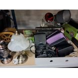 TWO BOXES AND LOOSE OF VINTAGE ITEMS to include a Philips Ultra Health Lamp and an Philips Infraphil