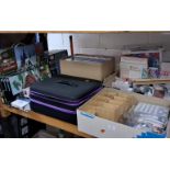 THREE BOXES AND LOOSE OF DIAMOND ART CRAFTS, to include many different completed crystal art