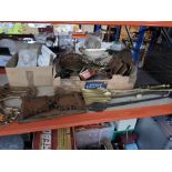 TWO BOXES AND LOOSE OF VINTAGE ITEMS to include a box containing two decorative architectural