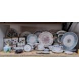 A GROUP OF DECORATIVE AND HOMEWARE CERAMICS, comprising Portmeirion 'Botanic Garden' storage jars,