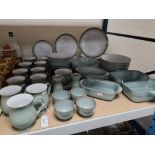 A VINTAGE MID-CENTURY DENBY 'REGENCY MEADOW' PATTERN DINNER SET comprising six dinner plates, six