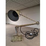 HERBERT TERRY AND SONS LTD, REDDITCH: A SCUMBLED GILT AND CREAM ANGLEPOISE LAMP, with a two