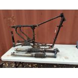 A 1950s BRITISH MOTORCYCLE FRAME, possibly AJS/Matchless, frame No. A64179 stamped on the downpipe