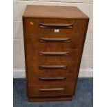 A G PLAN FRESCO MID-CENTURY TEAK CHEST OF SIX DRAWERS Dimensions:width 56cm x depth 46cm x height