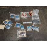 A COLLECTION OF VINTAGE BRITISH MOTORBIKE TANK EMBLEMS including a pair of modern Matchless 73mm