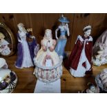 A GROUP OF FOUR ROYAL WORCESTER FIGURINES comprising 'Juliet' from Worcester's Historical