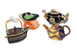 COLLECTION OF THREE MINTON NOVELTY TEA POTS & BOOTHES NOVELTY TEA POT