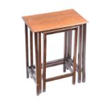 OAK NEST OF THREE TEA TABLES