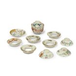 To be sold without reserve  A group of Chinese porcelain Late Qing dynasty Comprising: an iron...