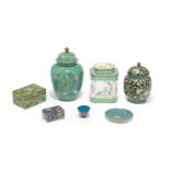 To be sold without reserve  Seven Chinese enamel on copper wares  Late Qing dynasty-20th centur...