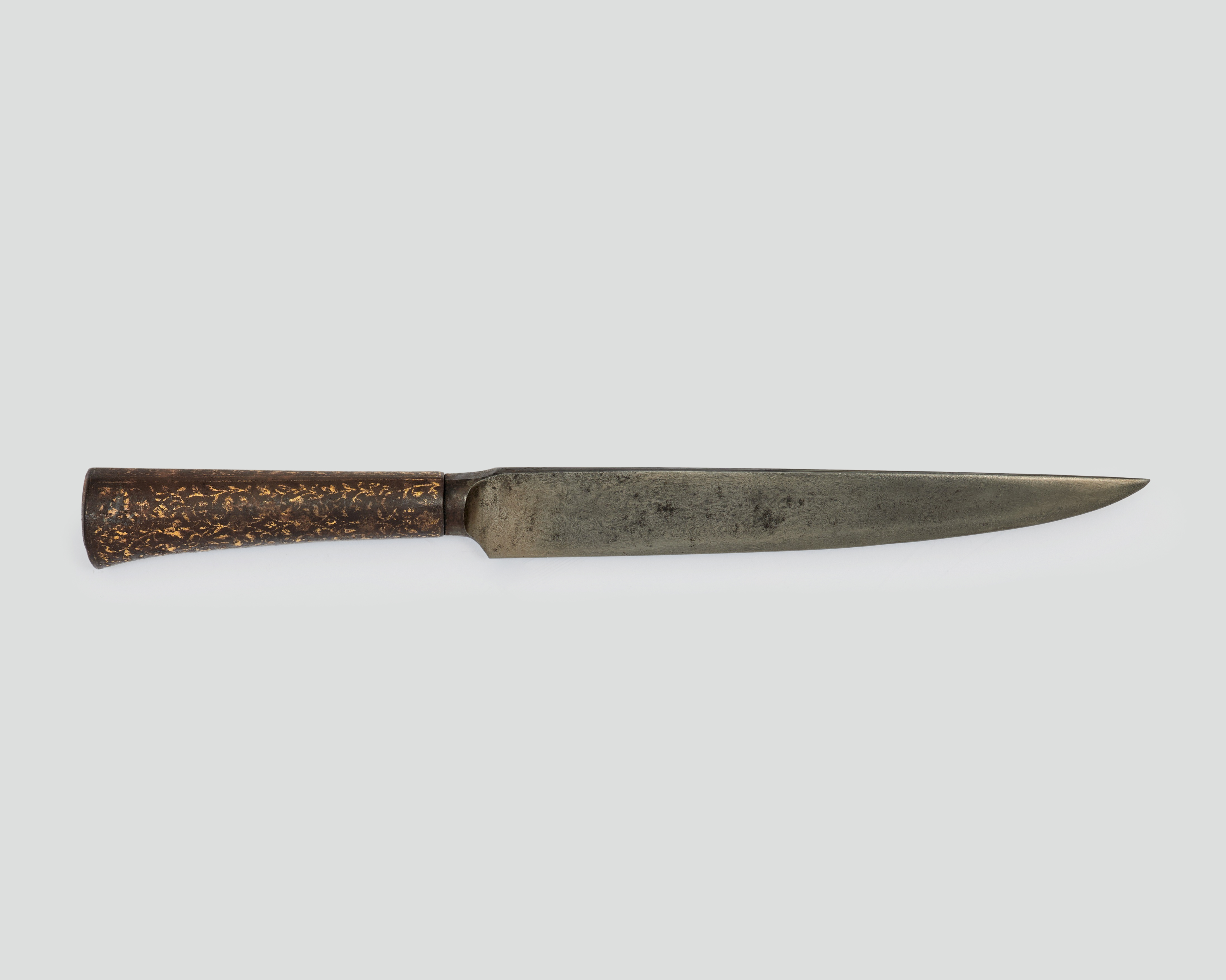 A gold damascened and watered steel dagger (kard), Iran and Northern ...