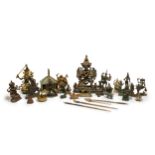 To be sold without reserve A collection of bronzes, predominantly Himalayan figures 20th centur...