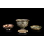 A large and engraved tinned copper bowl,  Safavid Iran, 17th century or later,  the decoration c...