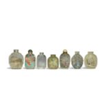 Seven Chinese glass inside-painted snuff bottles  Late Qing dynasty/Republic period  Comprising...