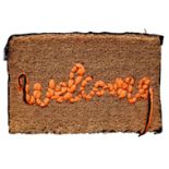 Banksy,  British b.1974-  Welcome Mat, 2019;  hand-stitched welcome mat using the fabric from l...