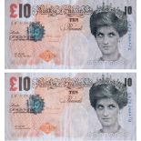 Banksy,  British b.1974-  Di-Faced Tenner, 2004;  two double sided offset lithographs in colour...
