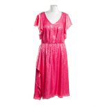 Emporio Armani.  A brand new fuchsia leopard print midi dress, SS 2019, with back zip closure, 7...