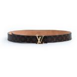 Louis Vuitton.  Louis Vuitton Mini 25mm belt, 2019, of classic monogram design, and smooth suede...