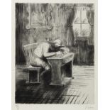 Henry Moore OM CH FBA,  British 1898-1986,  Girl Doing Homework III, 1974;  etching and aquatin...