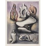 Henry Moore OM CH FBA,  British 1898-1986,  Seven Sculpture ideas II, 1980;  etching and aquati...