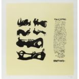 Henry Moore OM CH FBA,  British 1898-1986,  Silhouette Figures with Border Design, 1973;  litho...