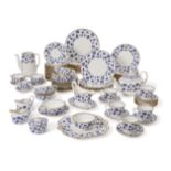 A Spode 'Blue Colonel' pattern dinner, tea and coffee service, 20th century, red and black printe...