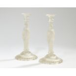 Attributed to Baccarat  Pair of 'Classical Lady' candelabra, 20th century  frosted and polished ...