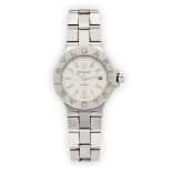 Bulgari. A stainless steel automatic calendar bracelet watch with box and papers Diagono, DG40 S,...