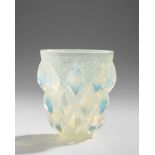 René Lalique (1860-1945)  'Rampillon' vase, no. 991, designed 1927  Opalescent glass  Inscribed ...